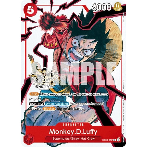 Monkey.D.Luffy - ST01-012 (3rd Anniversary Tournament 3 Brothers Pack) (ST01-012) (Carrying On His Will: 3rd Anniversary Tournament Cards) - PokéBox Australia
