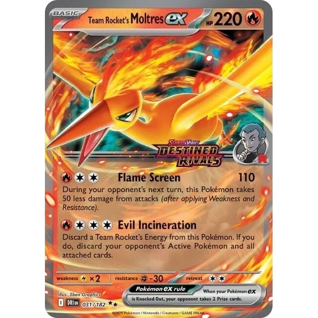 Team Rocket's Moltres ex - 31/182 (Destined Rivals Stamp) (031/182) (Miscellaneous Cards & Products) - PokéBox Australia