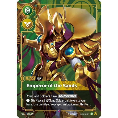 Image for Azir - Emperor of the Sands (197/221) (Spiritforged) - Riftbound: League of Legends Trading Card Game