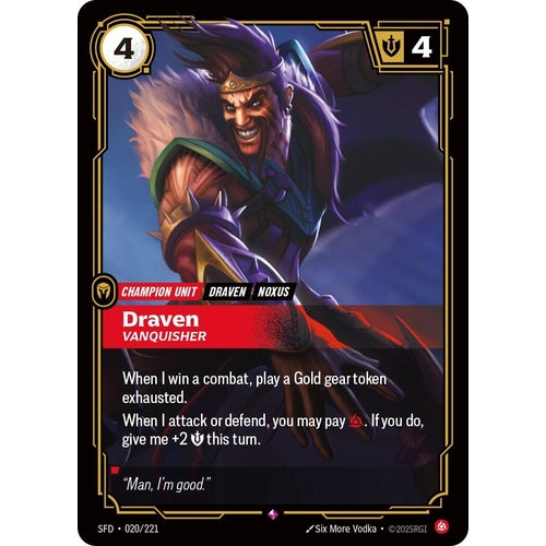 Image for Draven - Vanquisher (020/221) (Spiritforged) - Riftbound: League of Legends Trading Card Game