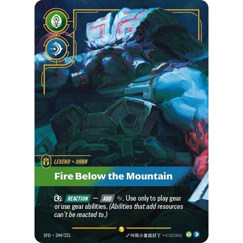 Image for Ornn - Fire Below the Mountain (Overnumbered) (244/221) (Spiritforged) - Riftbound: League of Legends Trading Card Game