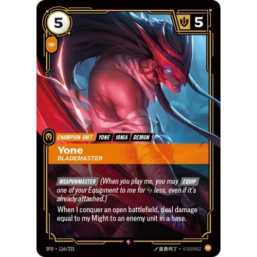 Image for Yone - Blademaster (116/221) (Spiritforged) - Riftbound: League of Legends Trading Card Game