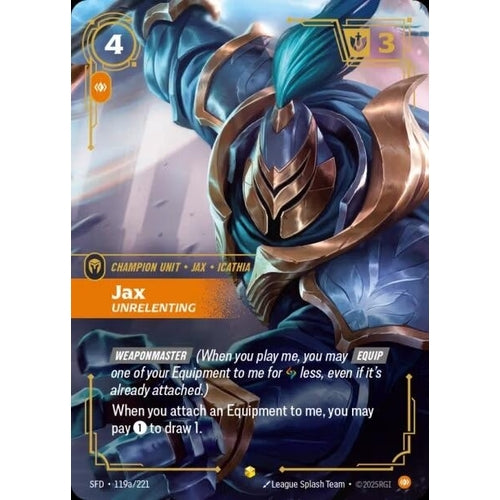 Image for Jax - Unrelenting (Alternate Art) (119a/221) (Spiritforged) - Riftbound: League of Legends Trading Card Game