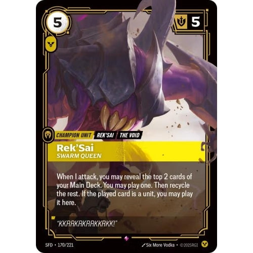 Image for Rek'Sai - Swarm Queen (170/221) (Spiritforged) - Riftbound: League of Legends Trading Card Game