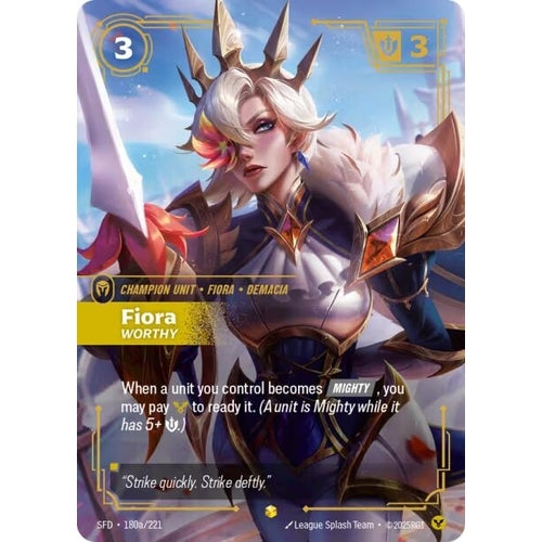 Image for Fiora - Worthy (Alternate Art) (180a/221) (Spiritforged) - Riftbound: League of Legends Trading Card Game
