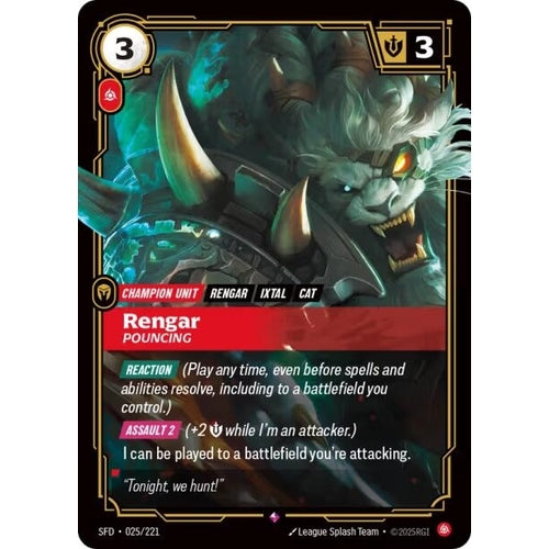 Image for Rengar - Pouncing (025/221) (Spiritforged) - Riftbound: League of Legends Trading Card Game