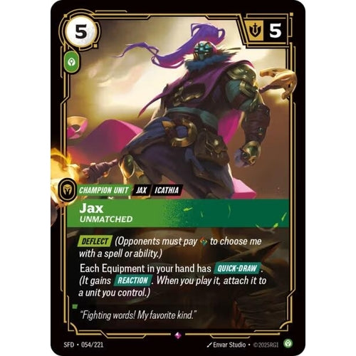 Image for Jax - Unmatched (054/221) (Spiritforged) - Riftbound: League of Legends Trading Card Game