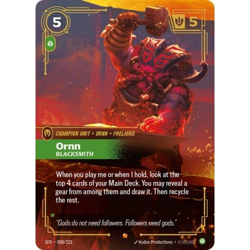 Image for Ornn - Blacksmith (058/221) (Spiritforged) - Riftbound: League of Legends Trading Card Game