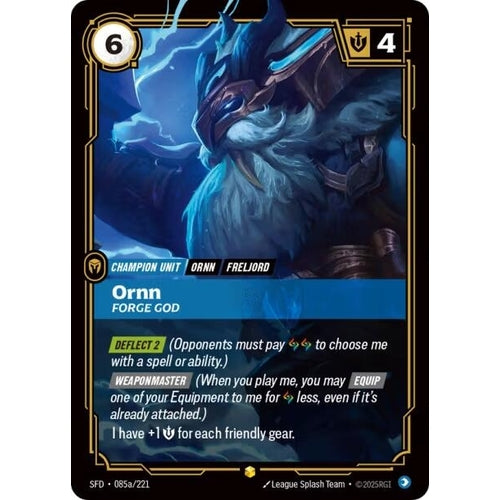 Image for Ornn - Forge God (Alternate Art) (085a/221) (Spiritforged) - Riftbound: League of Legends Trading Card Game