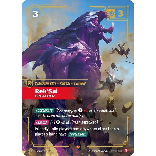 Image for Rek'Sai - Breacher (029/221) (Spiritforged) - Riftbound: League of Legends Trading Card Game