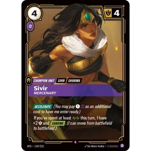 Image for Sivir - Mercenary (143/221) (Spiritforged) - Riftbound: League of Legends Trading Card Game