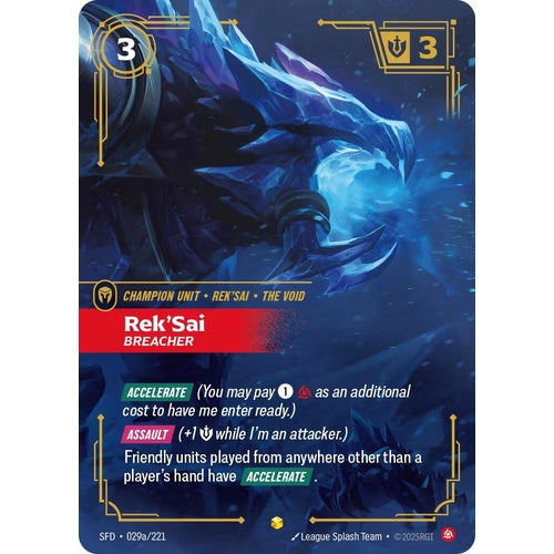 Image for Rek'Sai - Breacher (Alternate Art) (029a/221) (Spiritforged) - Riftbound: League of Legends Trading Card Game