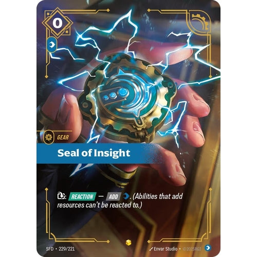 Image for Seal of Insight (Overnumbered) (229/221) (Spiritforged) - Riftbound: League of Legends Trading Card Game