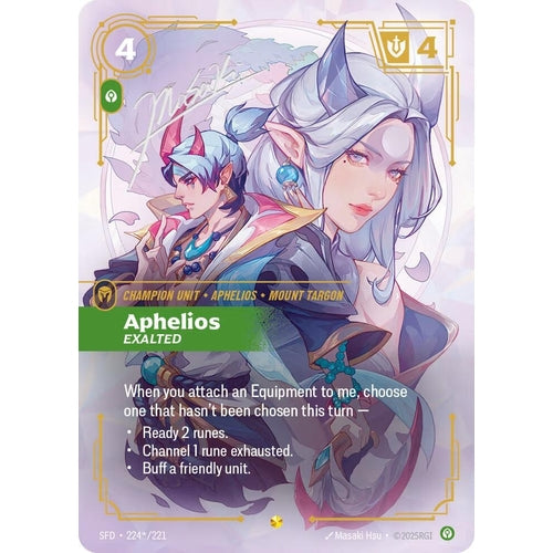 Image for Aphelios - Exalted (Signature) (224*/221) (Spiritforged) - Riftbound: League of Legends Trading Card Game