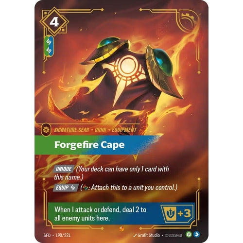 Image for Forgefire Cape (190/221) (Spiritforged) - Riftbound: League of Legends Trading Card Game