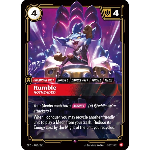 Image for Rumble - Hotheaded (026/221) (Spiritforged) - Riftbound: League of Legends Trading Card Game