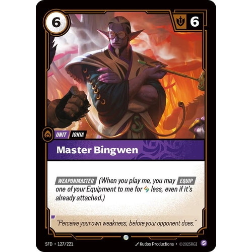 Image for Master Bingwen (127/221) (Spiritforged) - Riftbound: League of Legends Trading Card Game