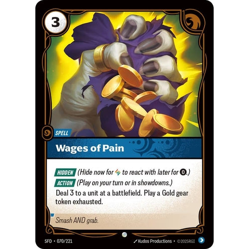Image for Wages of Pain (070/221) (Spiritforged) - Riftbound: League of Legends Trading Card Game