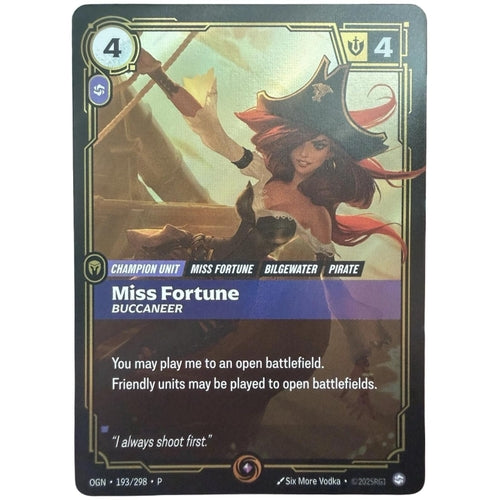 Image for Miss Fortune - Buccaneer (193/298) (Riftbound Organized Play Promotional Cards) - Riftbound: League of Legends Trading Card Game