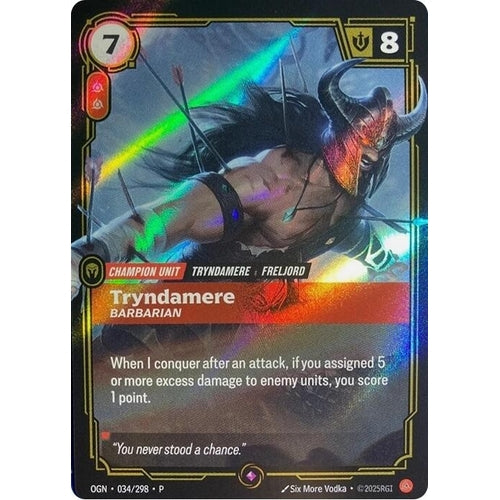Image for Tryndamere - Barbarian (034/298) (Riftbound Organized Play Promotional Cards) - Riftbound: League of Legends Trading Card Game