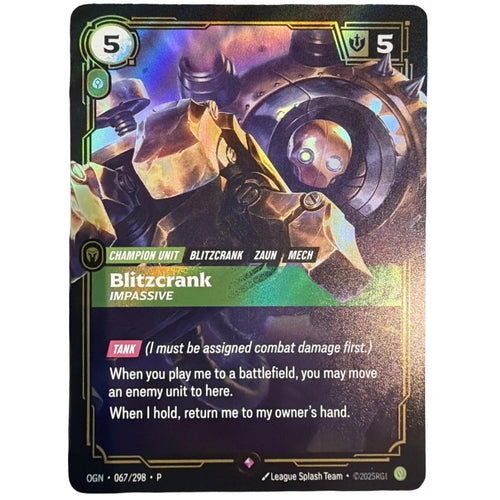 Image for Blitzcrank - Impassive (067/298) (Riftbound Organized Play Promotional Cards) - Riftbound: League of Legends Trading Card Game