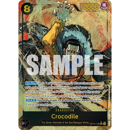 Image for Crocodile - OP14-120 (Alternate Art) (OP14-120) (The Azure Sea's Seven) - One Piece Card Game