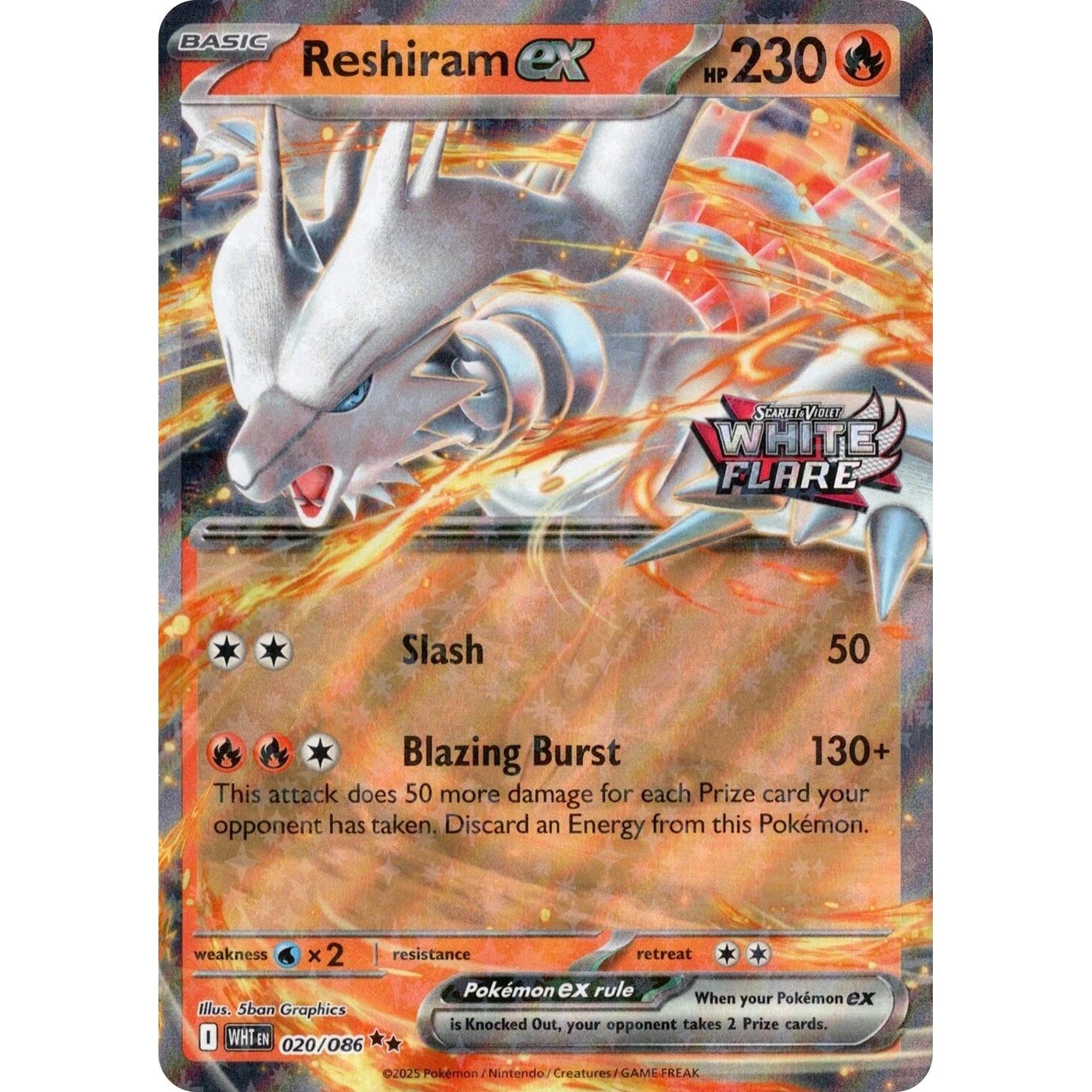 Reshiram ex (White Flare Stamped) (020/086) (Miscellaneous Cards & Products) - PokéBox Australia