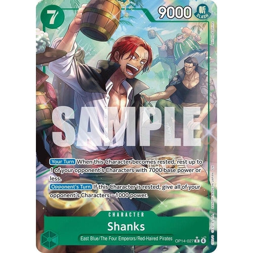 Image for Shanks (Alternate Art) (OP14-027) (The Azure Sea's Seven) - One Piece Card Game