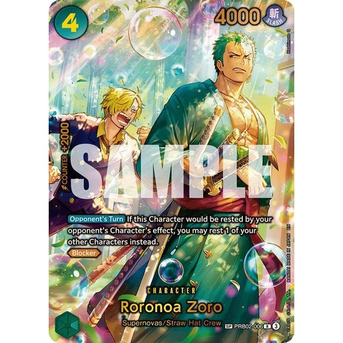 Image for Roronoa Zoro - PRB02-006 (SP) (PRB02-006) (The Azure Sea's Seven) - One Piece Card Game
