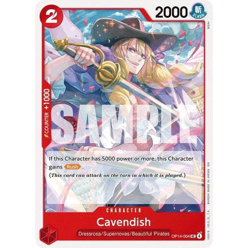 Image for Cavendish (OP14-004) (The Azure Sea's Seven) - One Piece Card Game