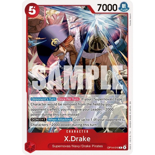 Image for X.Drake (OP14-016) (The Azure Sea's Seven) - One Piece Card Game