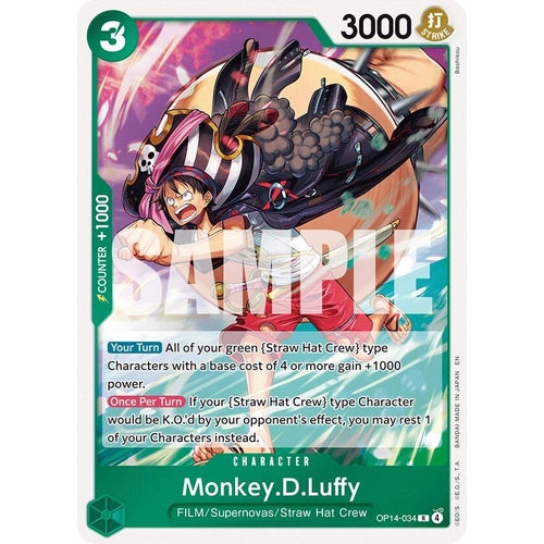 Image for Monkey.D.Luffy - OP14-34 (OP14-034) (The Azure Sea's Seven) - One Piece Card Game