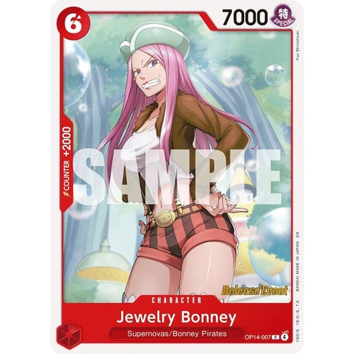 Image for Jewelry Bonney (OP14-007) (The Azure Sea's Seven Release Event Cards) - One Piece Card Game