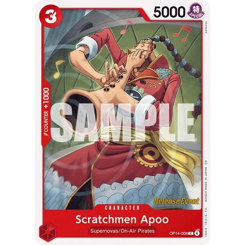 Image for Scratchmen Apoo (OP14-008) (The Azure Sea's Seven Release Event Cards) - One Piece Card Game