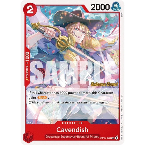 Image for Cavendish (OP14-004) (The Azure Sea's Seven Release Event Cards) - One Piece Card Game