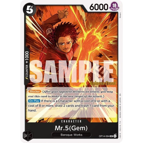 Image for Mr.5(Gem) (OP14-094) (The Azure Sea's Seven Release Event Cards) - One Piece Card Game