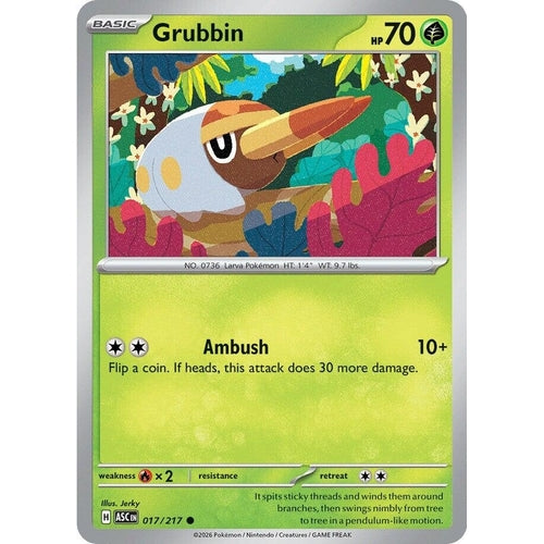 Image for Grubbin (017/217) (ME: Ascended Heroes) - Pokemon