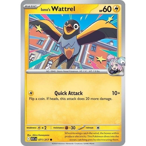 Image for Iono's Wattrel (071/217) (ME: Ascended Heroes) - Pokemon