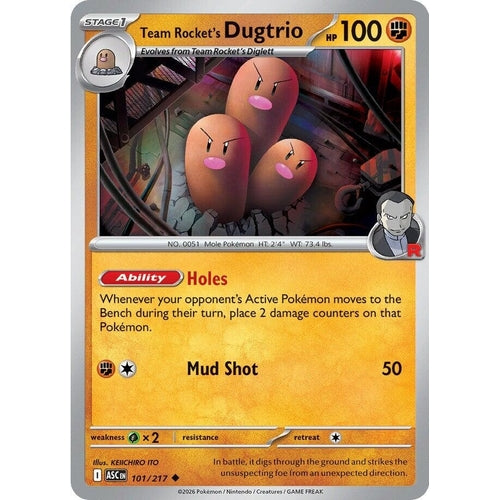 Image for Team Rocket's Dugtrio (101/217) (ME: Ascended Heroes) - Pokemon
