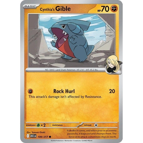Image for Cynthia's Gible (109/217) (ME: Ascended Heroes) - Pokemon