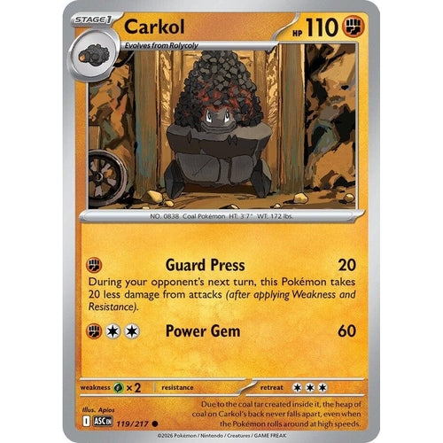 Image for Carkol (119/217) (ME: Ascended Heroes) - Pokemon