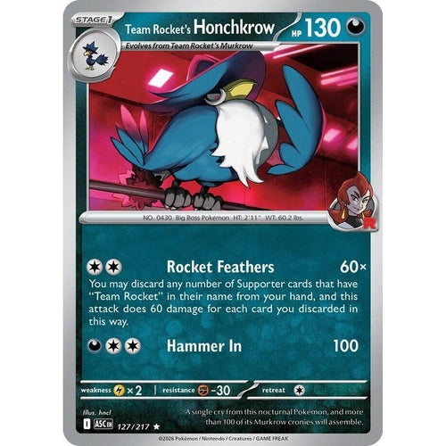 Image for Team Rocket's Honchkrow (127/217) (ME: Ascended Heroes) - Pokemon