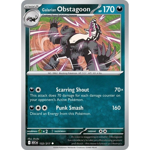 Image for Galarian Obstagoon (132/217) (ME: Ascended Heroes) - Pokemon