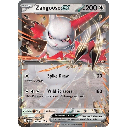 Image for Zangoose ex (167/217) (ME: Ascended Heroes) - Pokemon