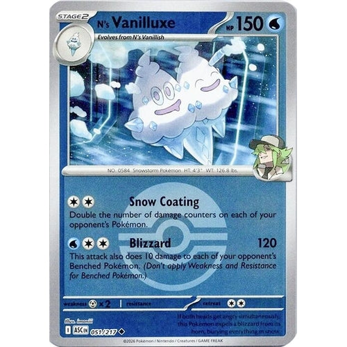 Image for N's Vanilluxe (Poke Ball) (051/217) (ME: Ascended Heroes) - Pokemon
