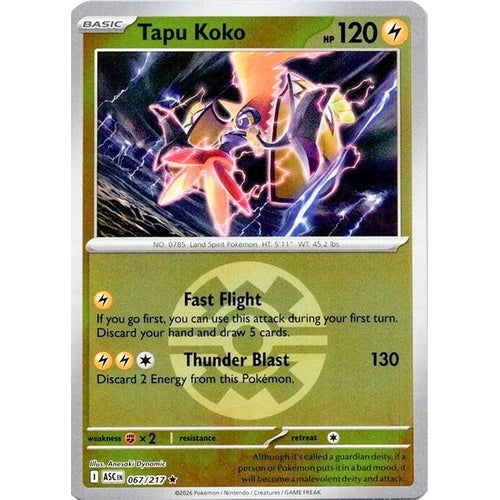 Image for Tapu Koko (Quick Ball) (067/217) (ME: Ascended Heroes) - Pokemon