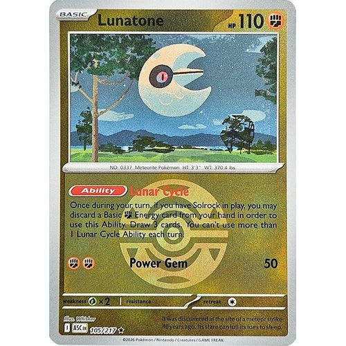 Image for Lunatone (Dusk Ball) (105/217) (ME: Ascended Heroes) - Pokemon
