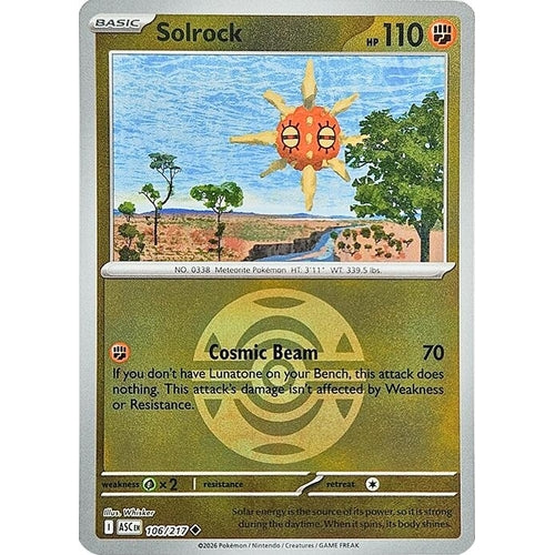 Image for Solrock (Dusk Ball) (106/217) (ME: Ascended Heroes) - Pokemon
