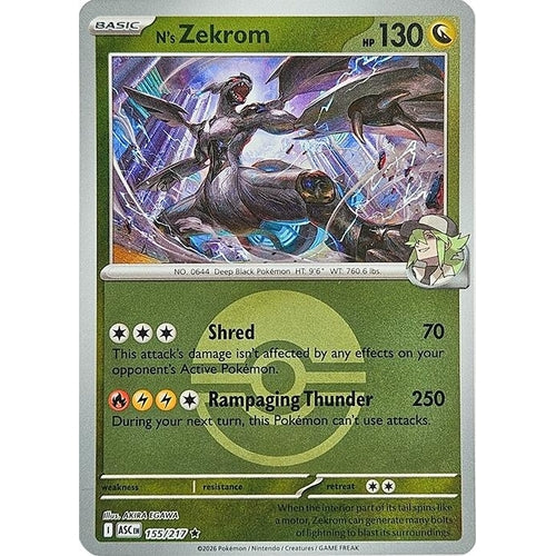Image for N's Zekrom (Poke Ball) (155/217) (ME: Ascended Heroes) - Pokemon