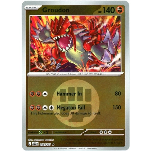 Image for Groudon (Energy Symbol Pattern) (108/217) (ME: Ascended Heroes) - Pokemon